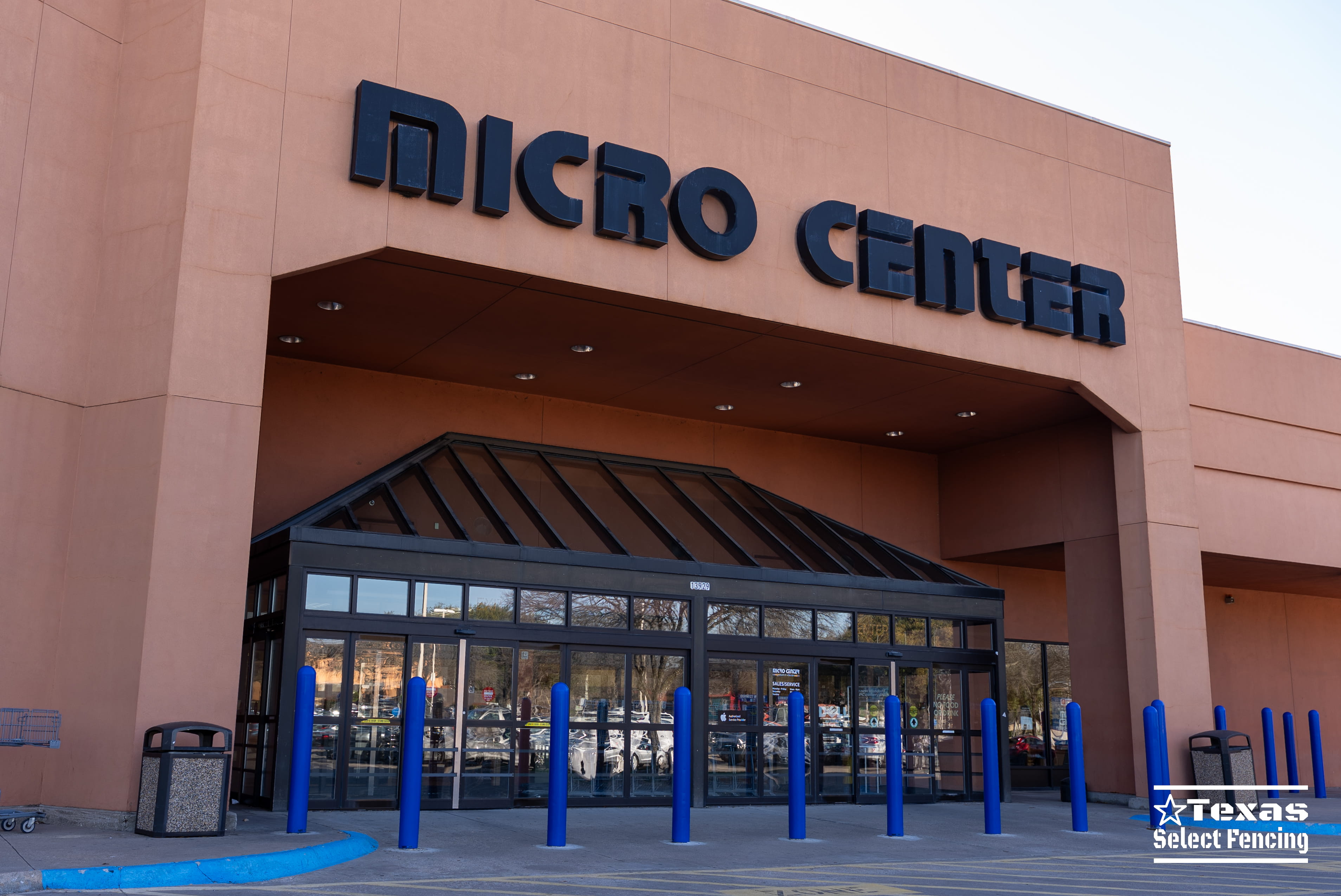 Protective bollard installation — Micro Center, Dallas