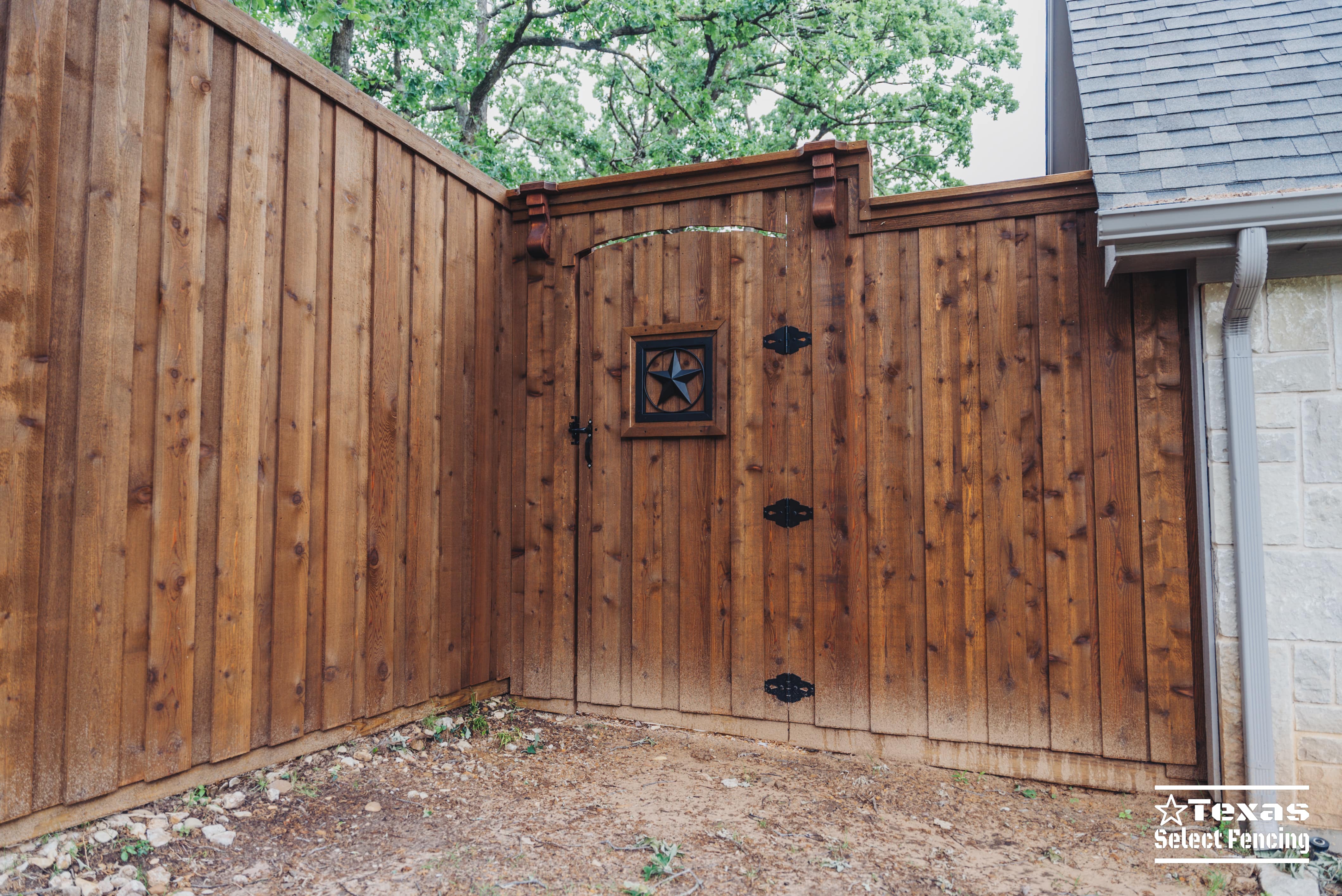 Pool Equipment Cedar Fence and Decorative Gate Installation in Denton