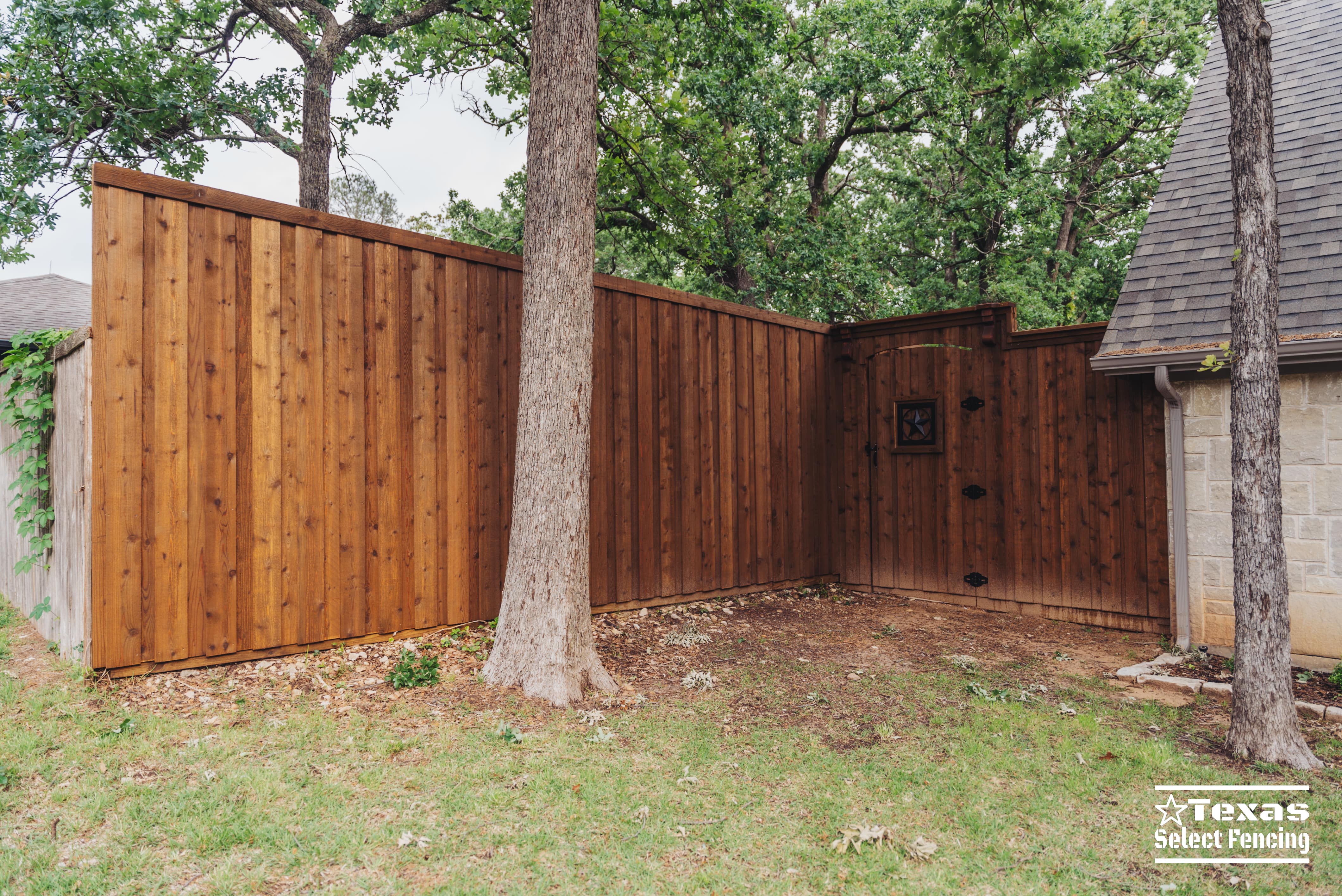 Pool Equipment Cedar Fence and Decorative Gate Installation in Denton