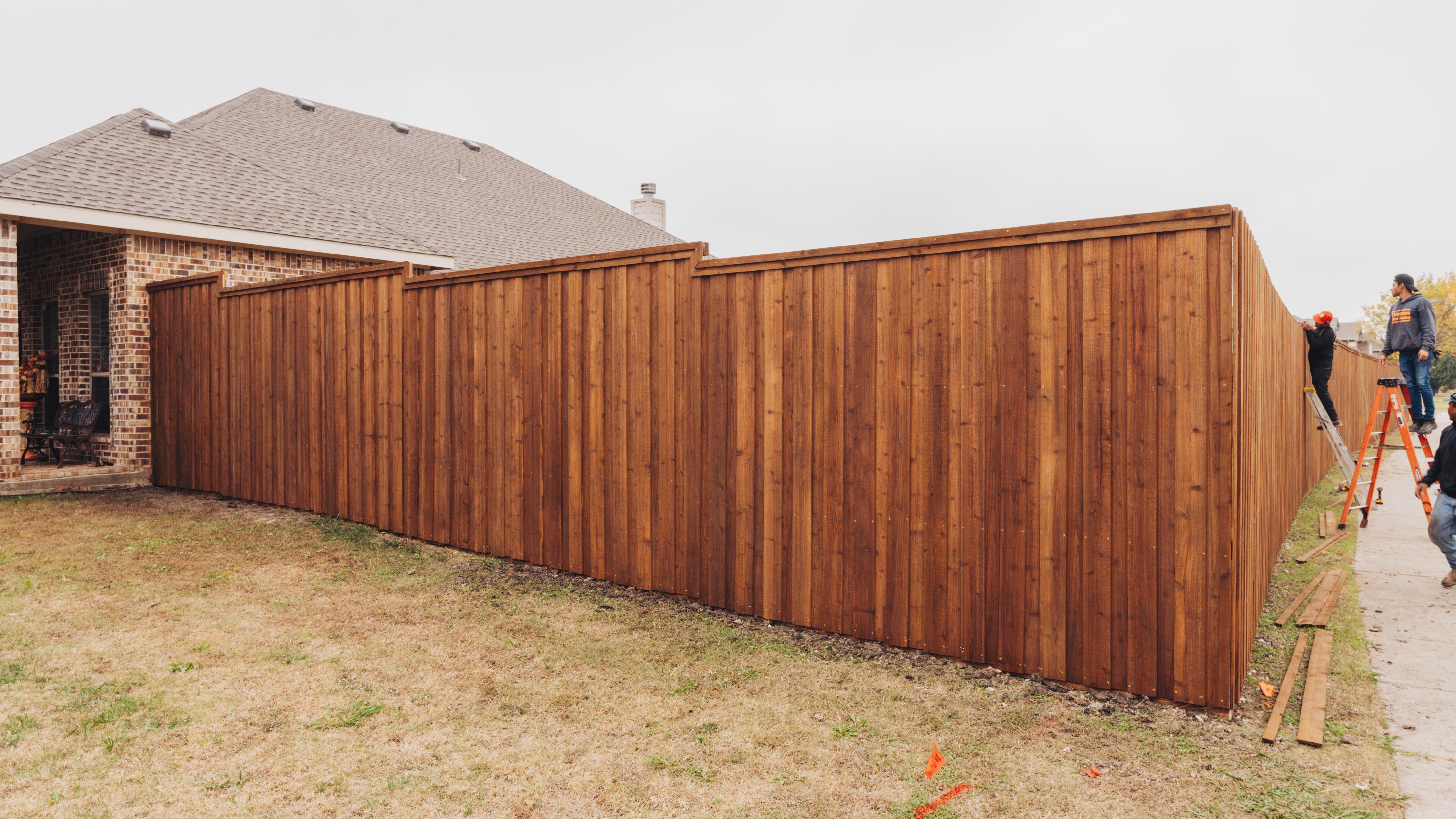 8' BOB Cedar Fence Installation in Allen, Texas