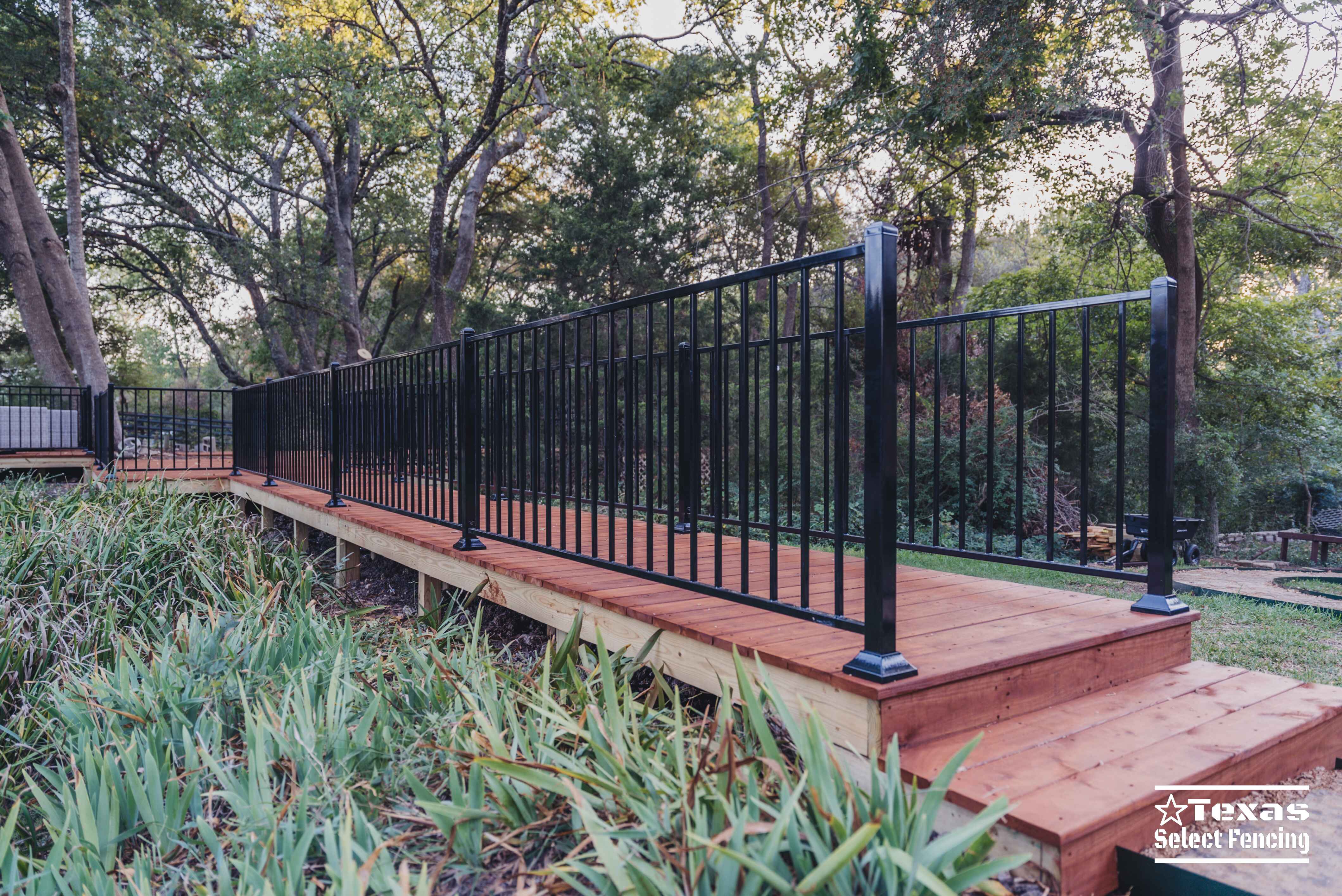 Deck, Automatic Gate, and Flagstone Path in Lavon, Texas
