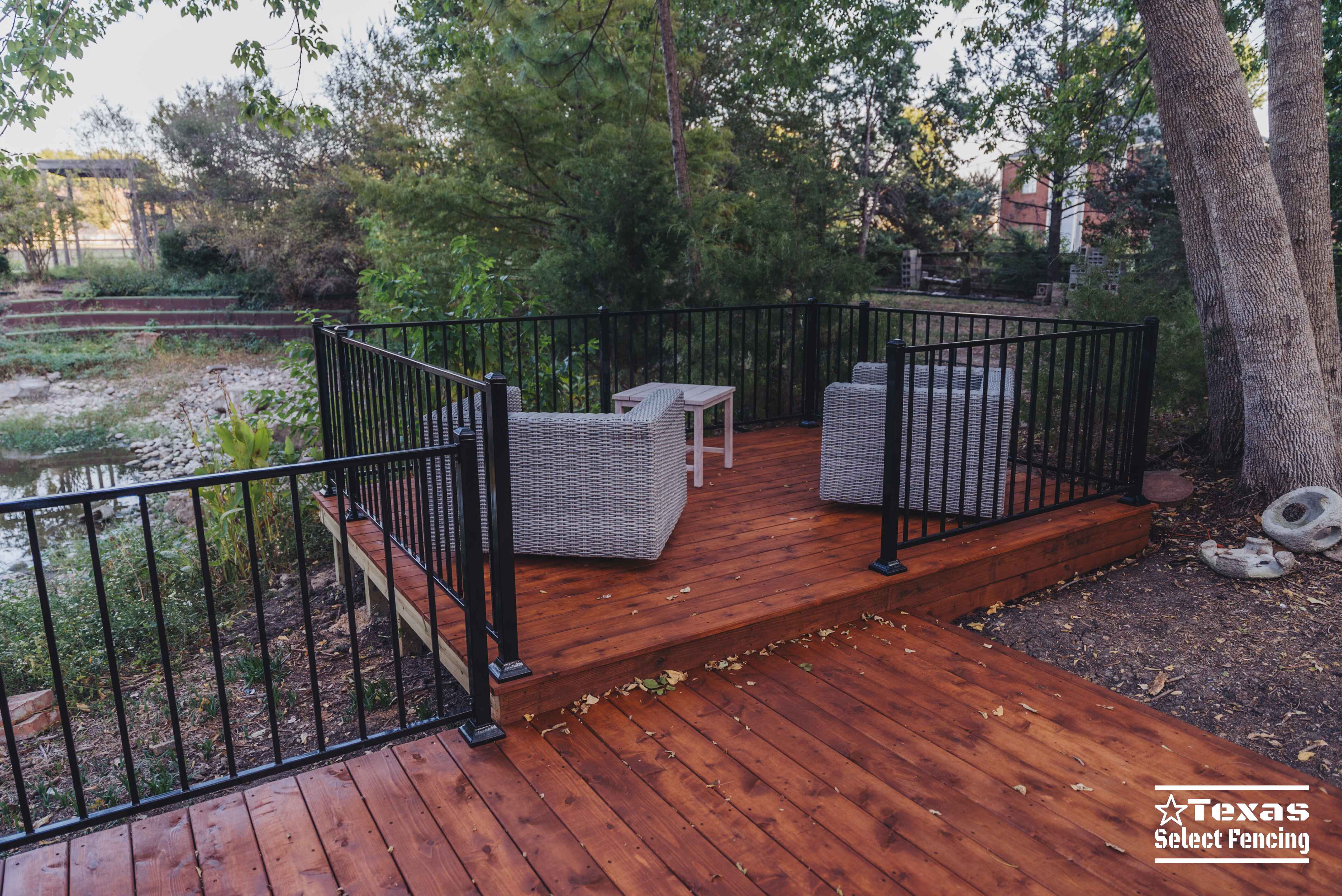 Deck, Automatic Gate, and Flagstone Path in Lavon, Texas