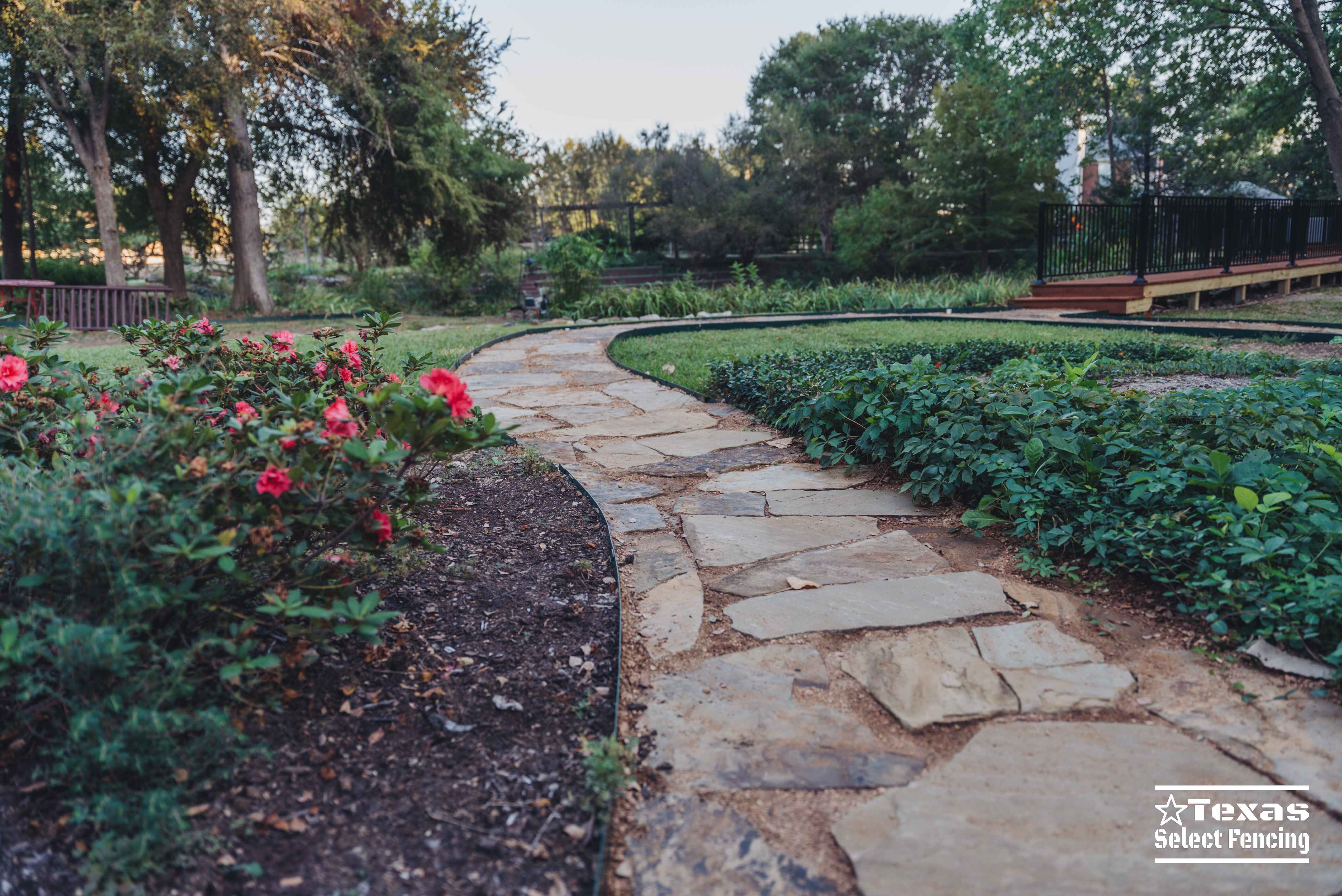 Deck, Automatic Gate, and Flagstone Path in Lavon, Texas