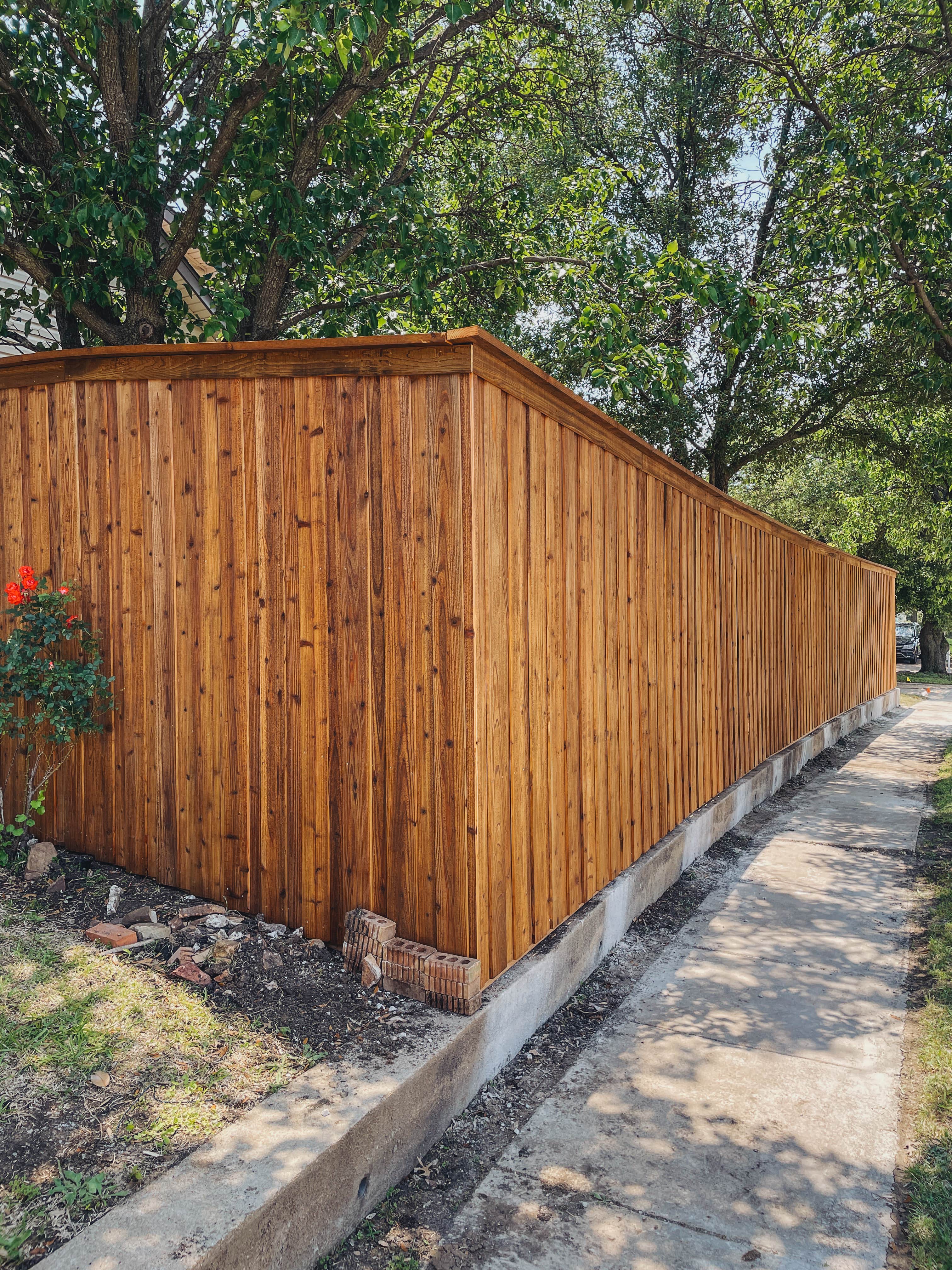 8' Board-on-board Cedar Fence Installation In Richardson, TX