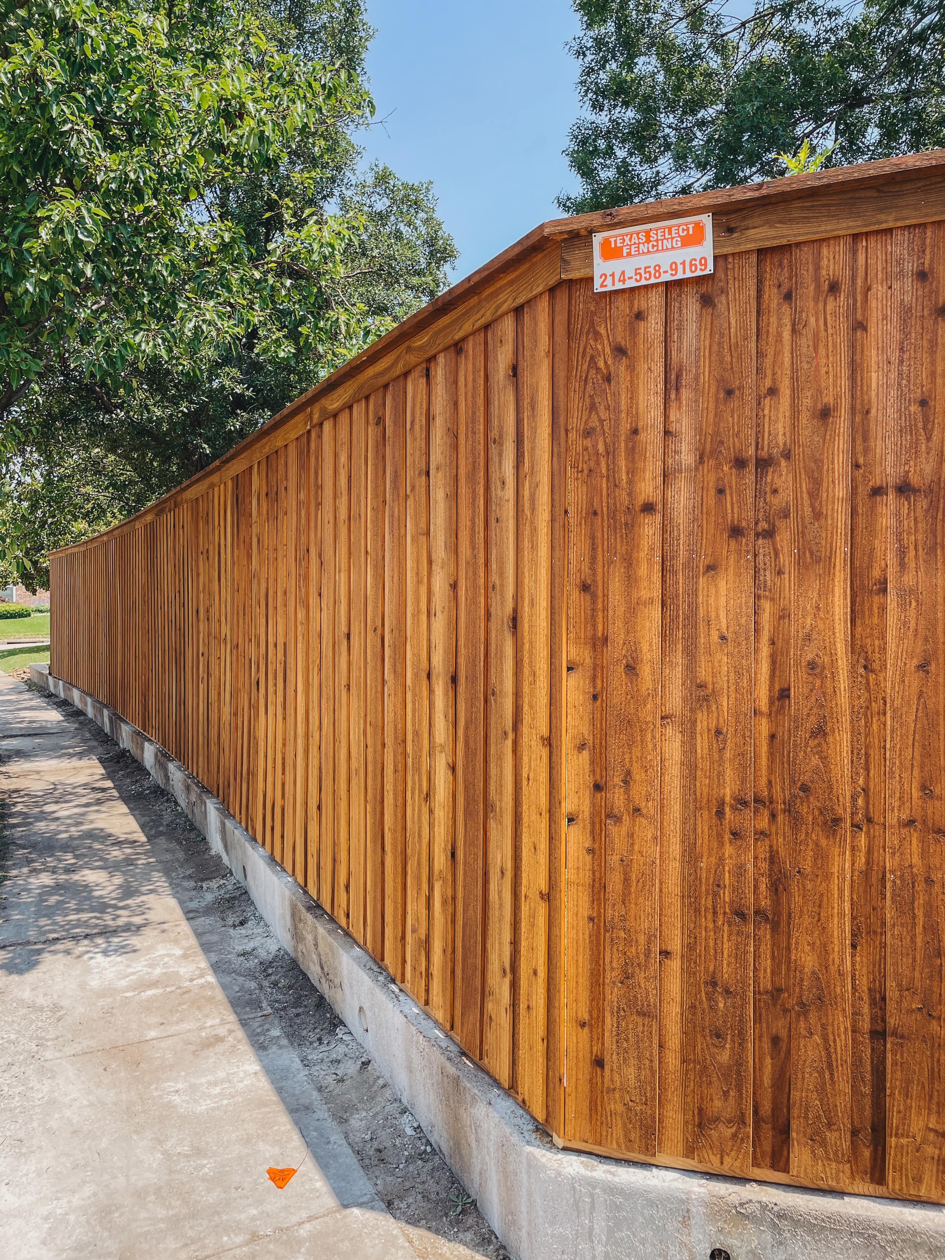 8' Board-on-board Cedar Fence Installation In Richardson, TX