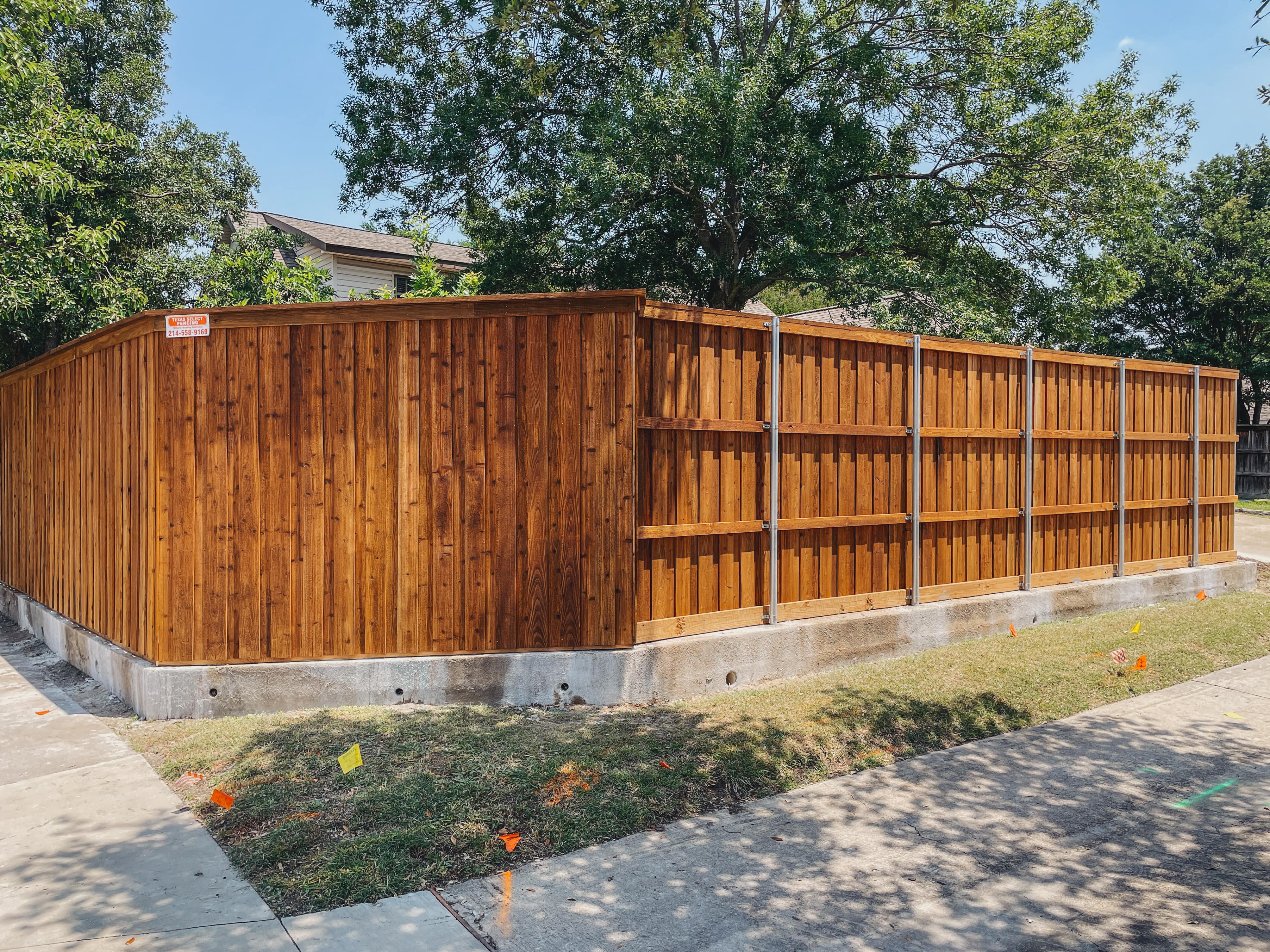 8' Board-on-board Cedar Fence Installation In Richardson, TX