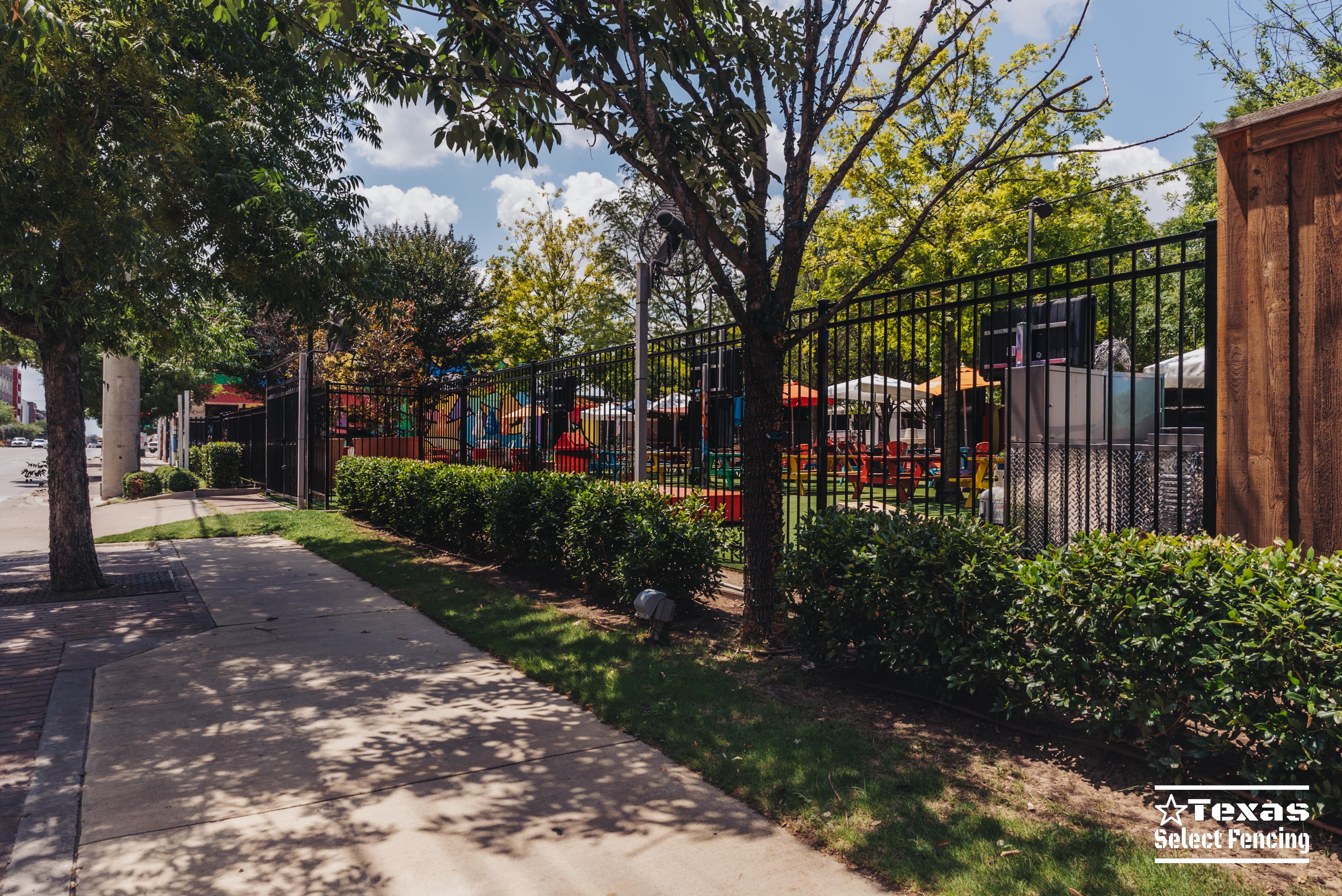 Commercial Steel Fence Installation at Trinity Groves in Dallas, Texas