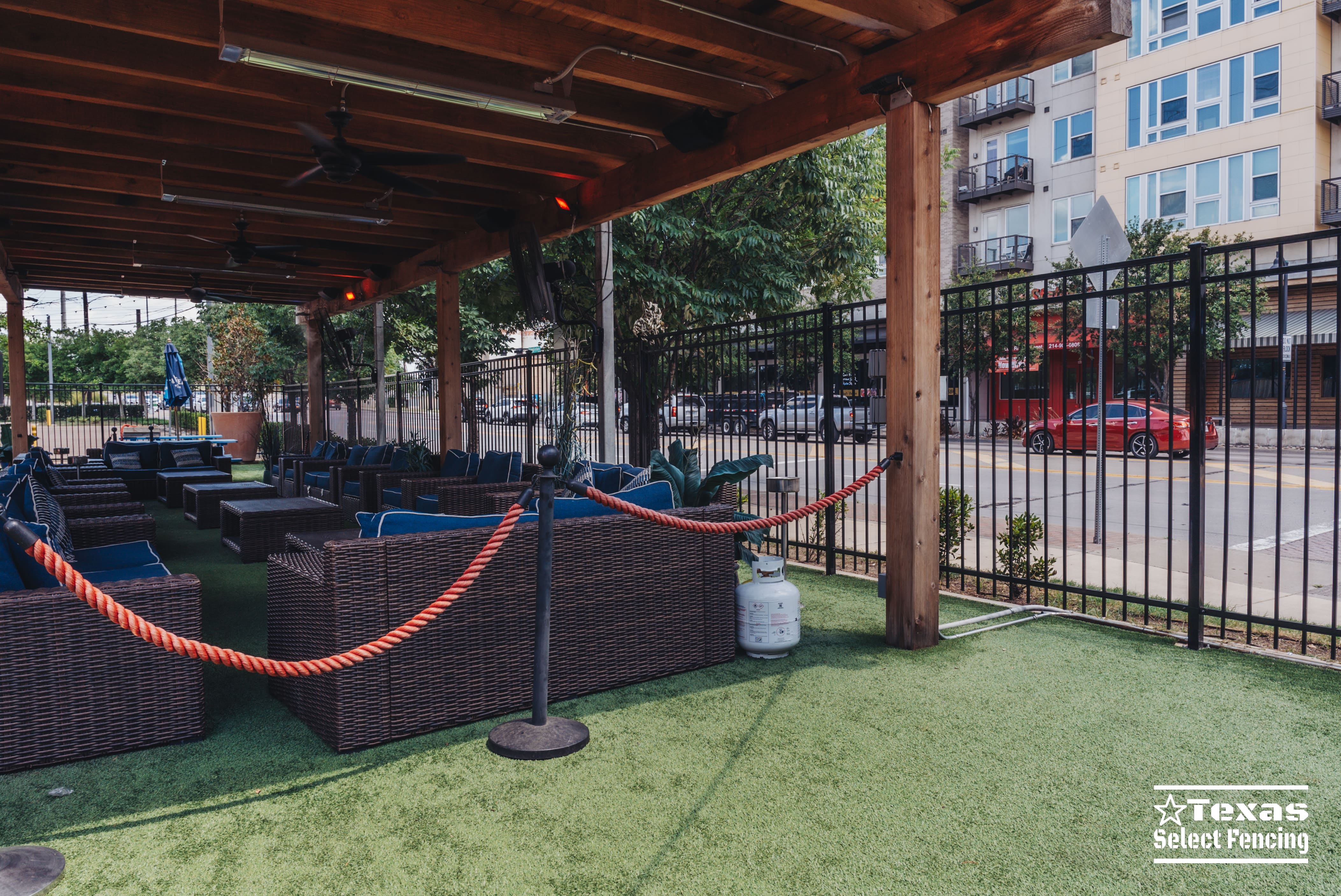 Commercial Steel Fence Installation at Trinity Groves in Dallas, Texas