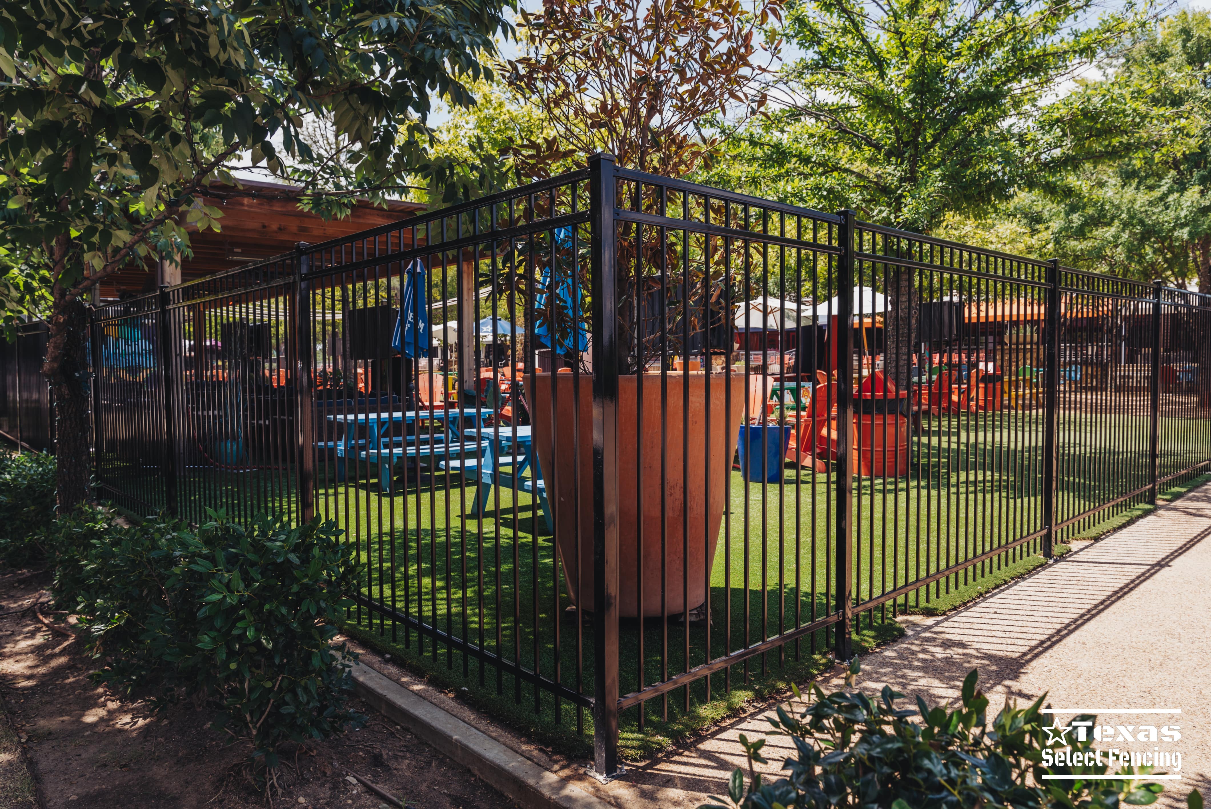 Commercial Steel Fence Installation at Trinity Groves in Dallas, Texas