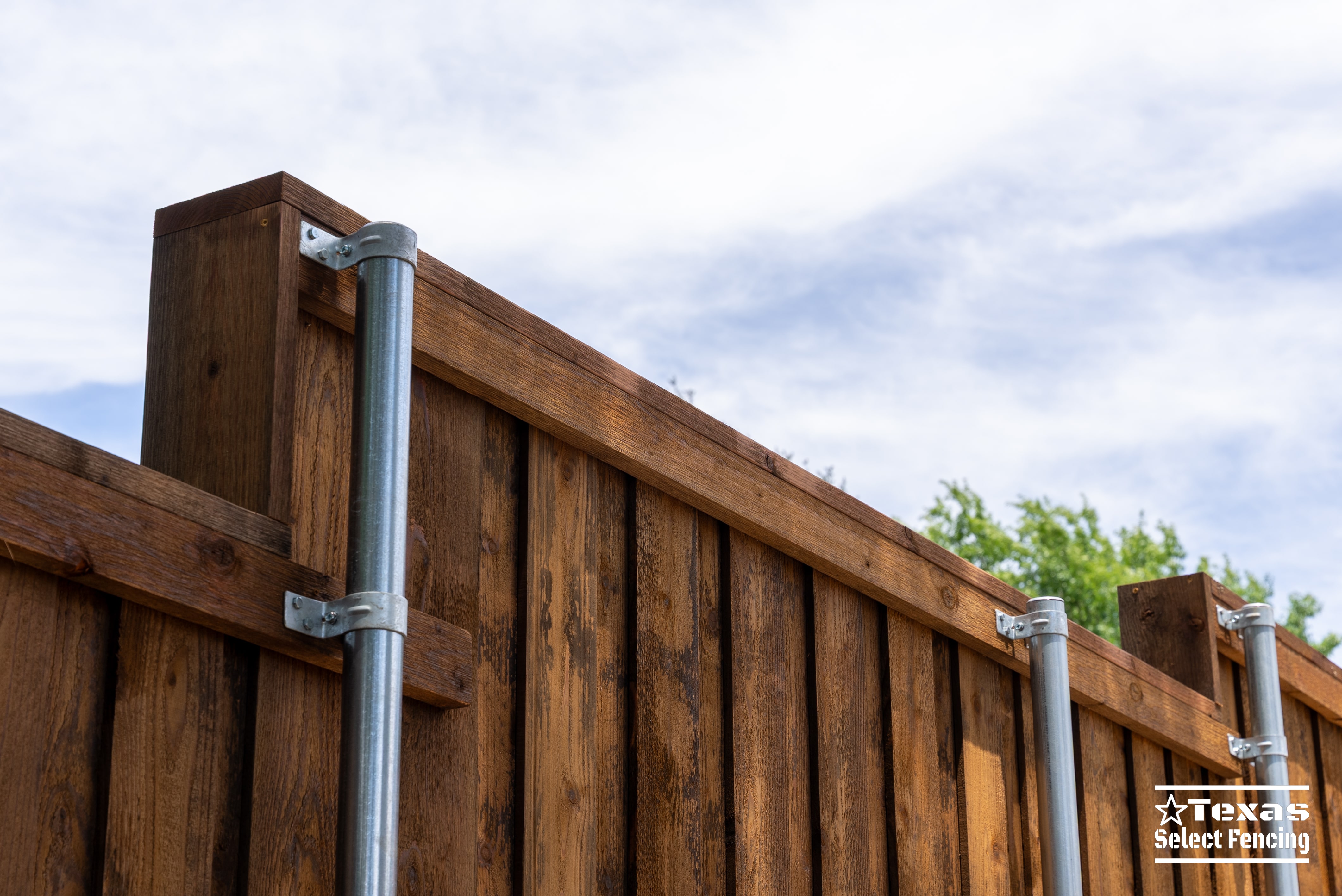 8' Board-on-board Cedar Fence Installation in Denton, Texas