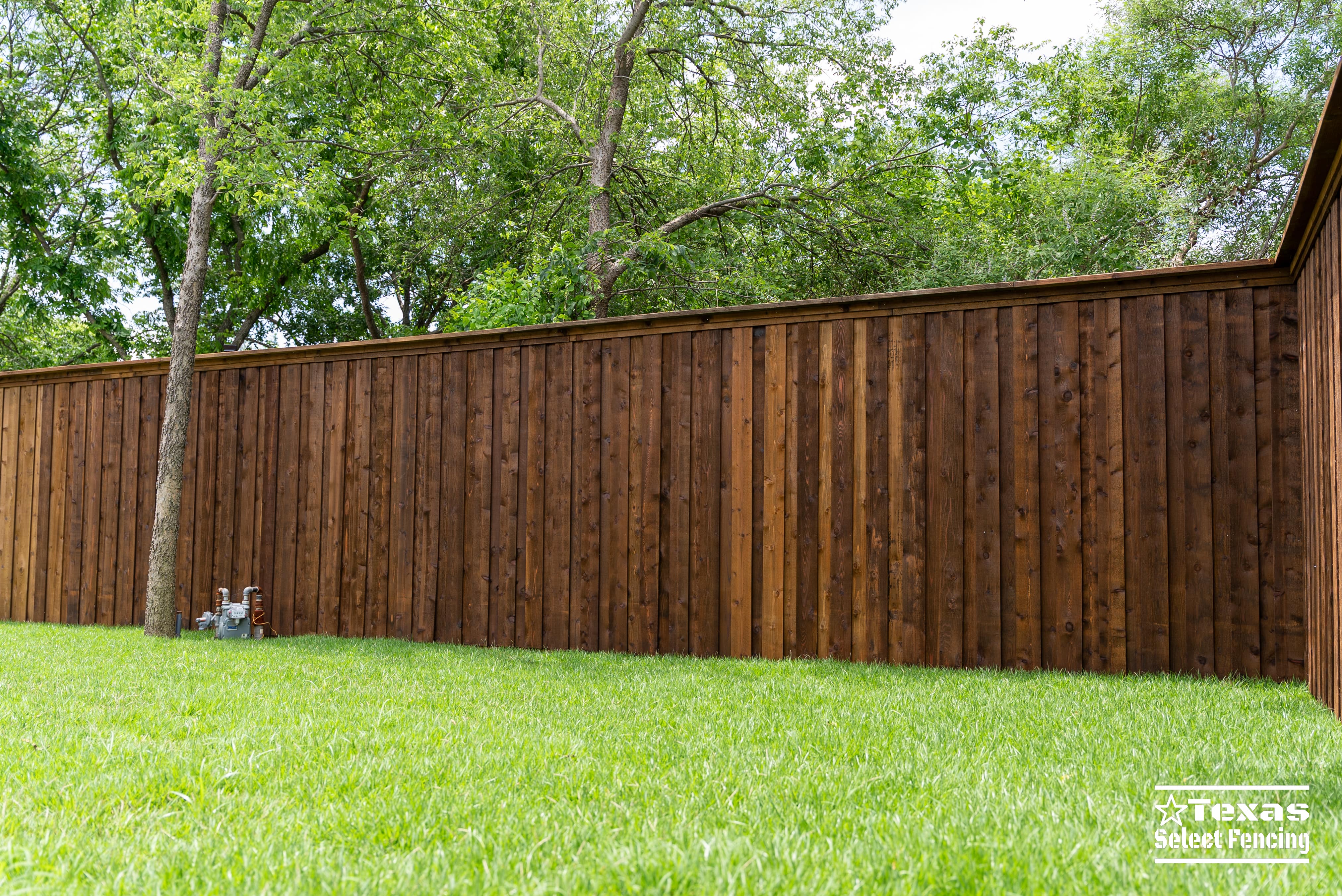 8' Board-on-board Cedar Fence Installation in Denton, Texas