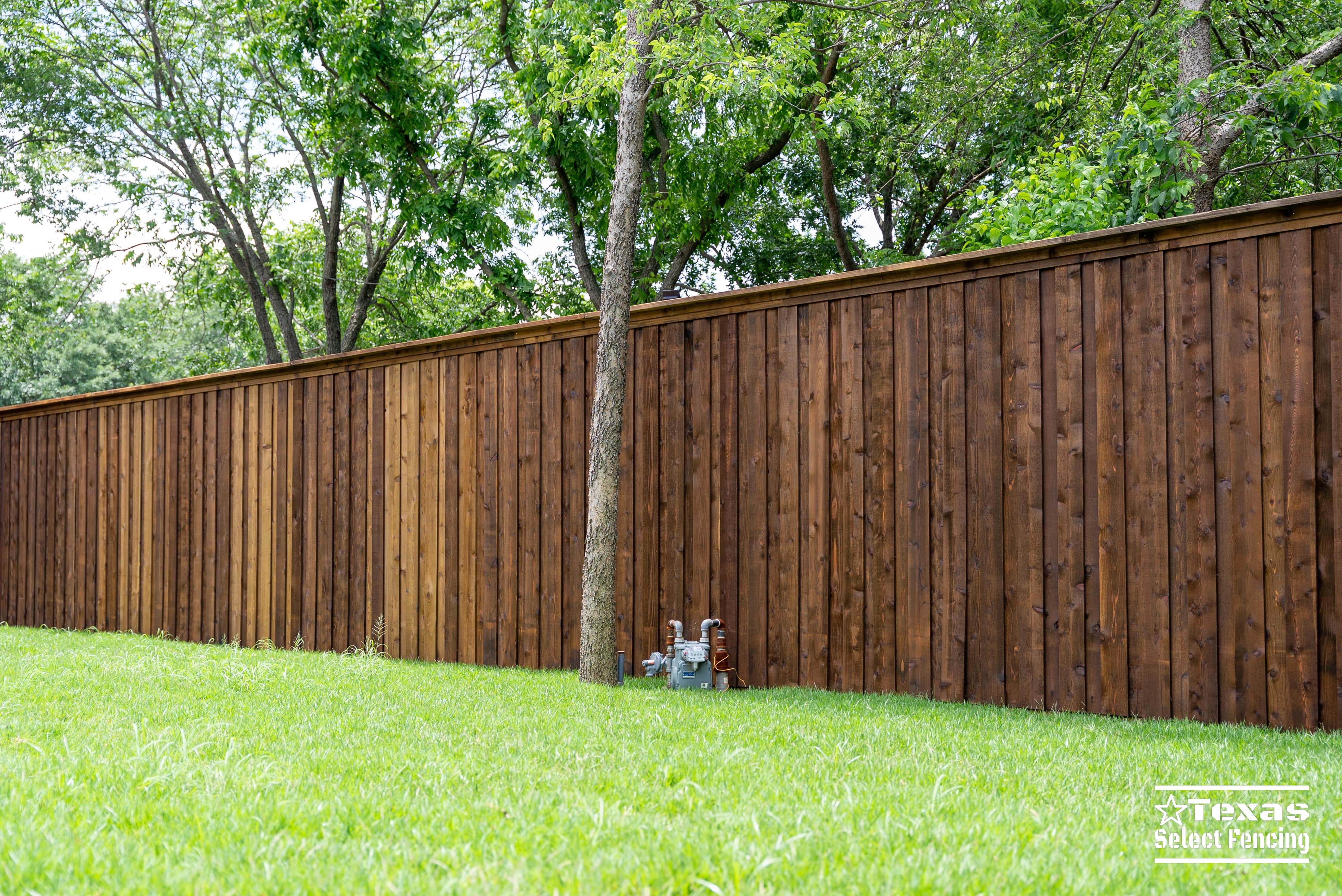8' Board-on-board Cedar Fence Installation in Denton, Texas