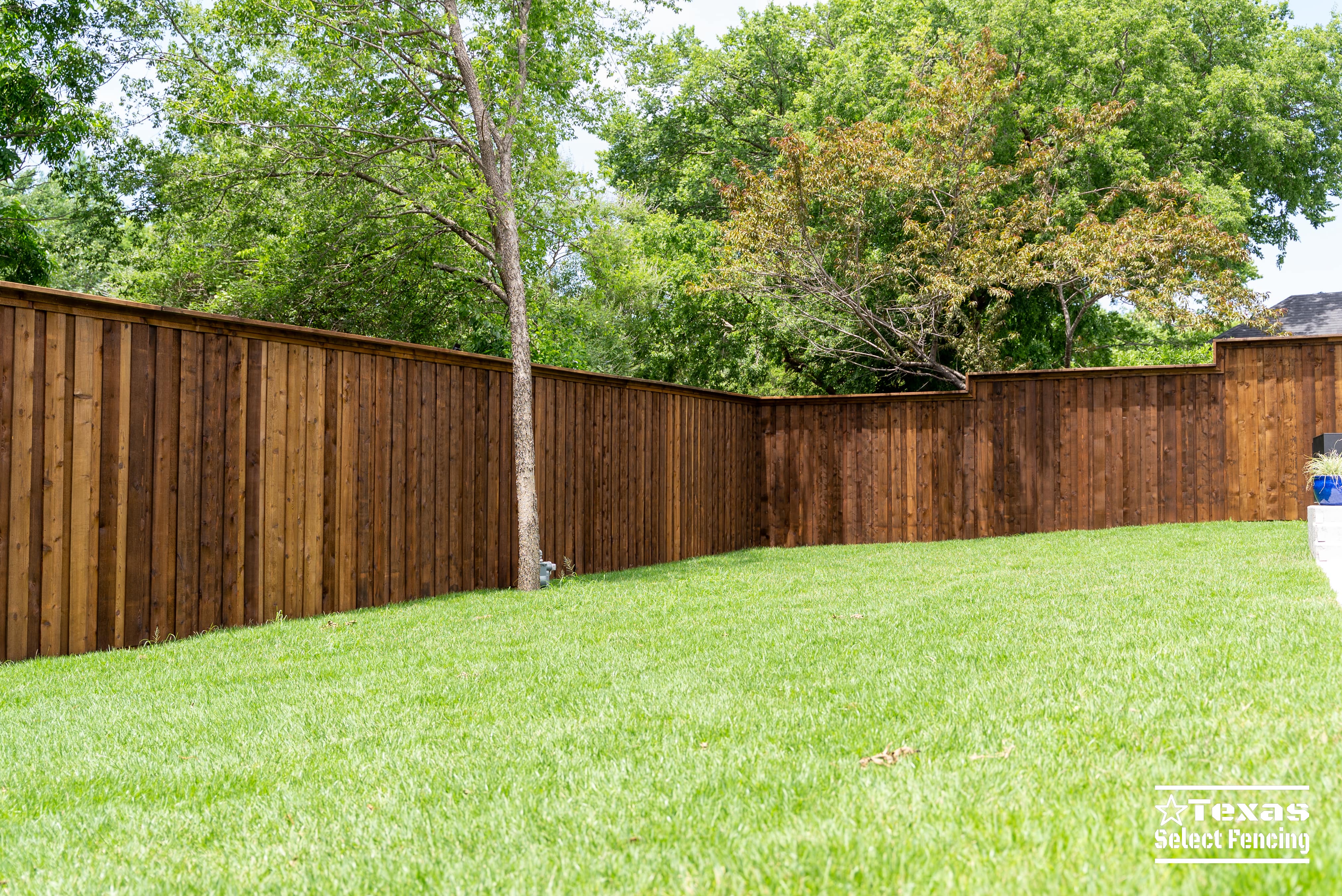 8' Board-on-board Cedar Fence Installation in Denton, Texas